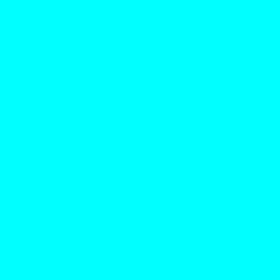 rgb colour code swatch 0, 255, 255, which is cyan.